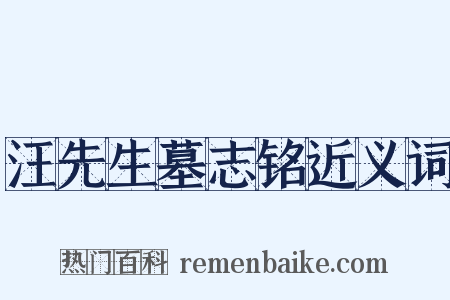 汪先生墓志铭近义词是什么意思的图片